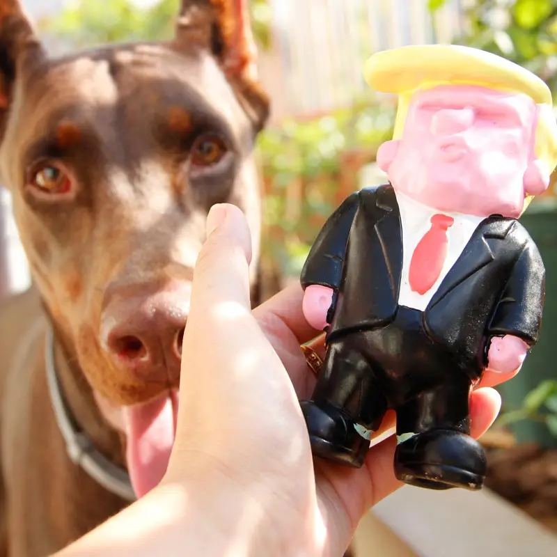 Trump Model Squeaky Dogs Toys for Small Interactive Pet Product Rubber Soft Chew Puppy Bite Resistant Cute Latex | Дом и сад