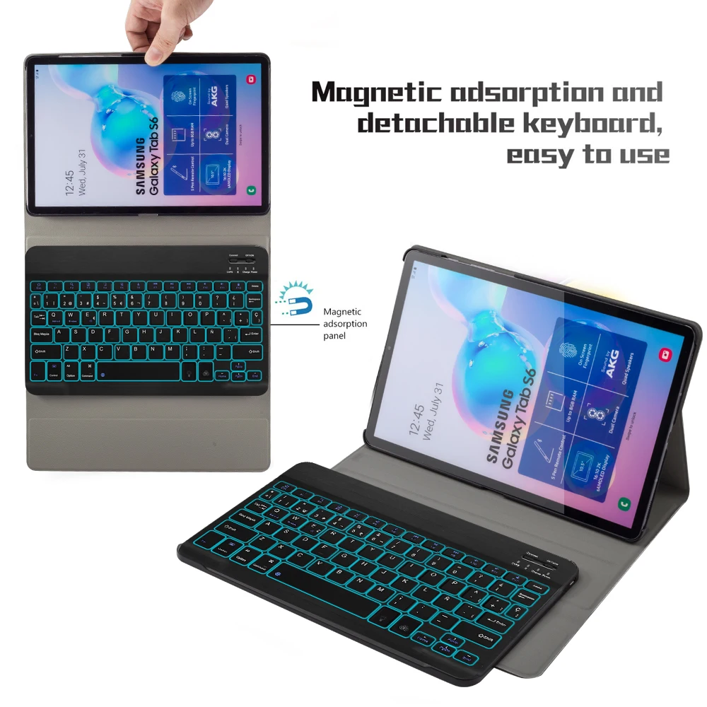 Для Samsung Galaxy Tab S6 SM-T860 T865 планшет Bluetooth красочная клавиатура с подсветкой с узором Millet Кожаный чехол противоударный