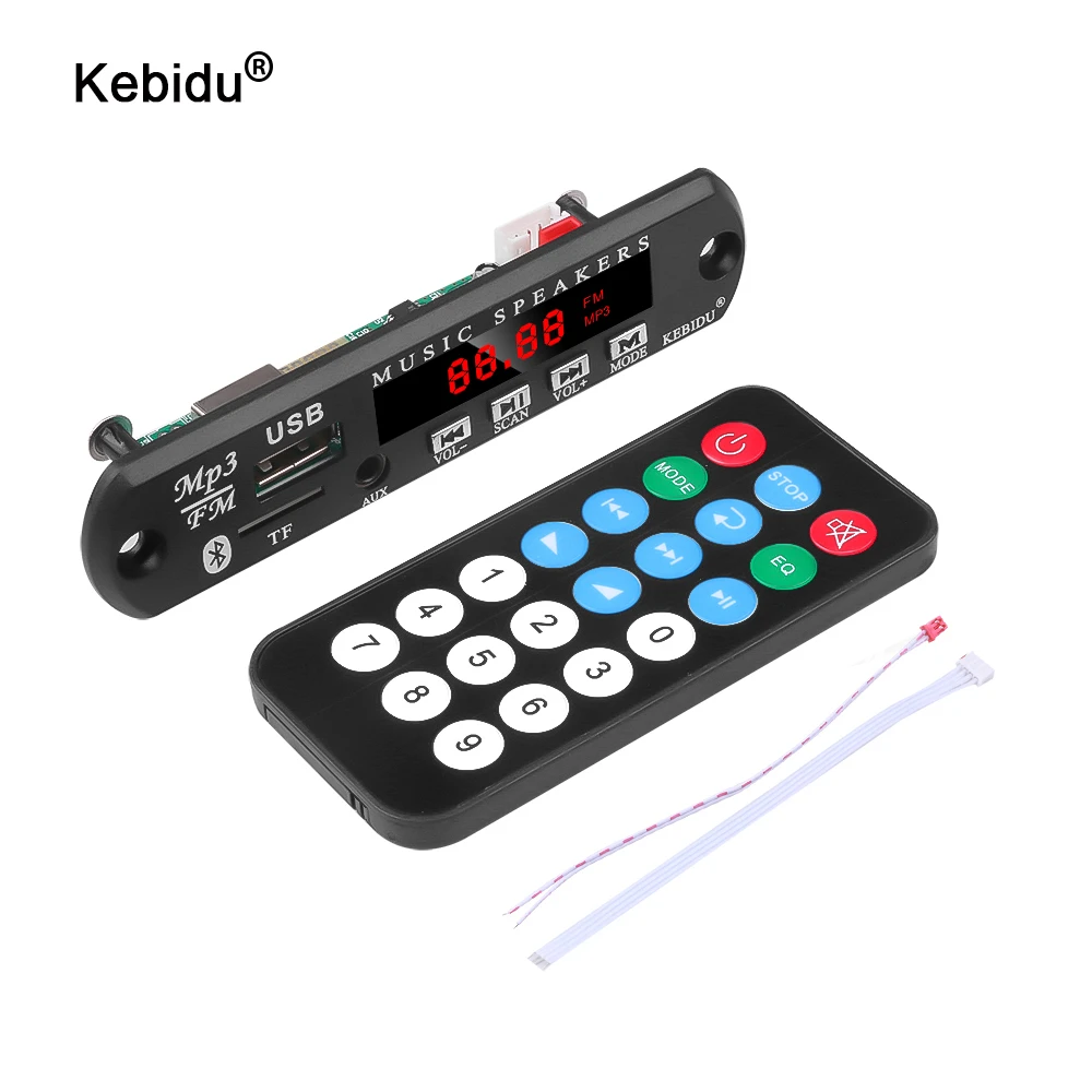 Kebidu dc 12v 5v MP3 wmaデコーダボードワイヤレスbluetoothオーディオモジュールusb fm tfラジオのための車MP3 アクセサリーMP3プレーヤー|MP3 Player| - AliExpress