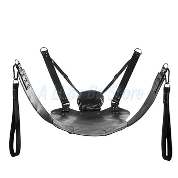 Flirt Essential Sex Furnitures Quality Leather Iron Tube Sling Leather Bed Hammock and Pillow Bondage Sex Swing Chair for Couple 5