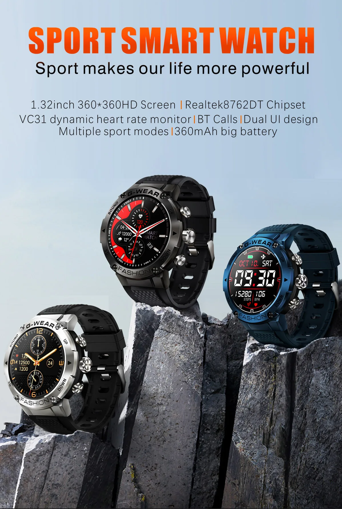 K28H Smart Watch Men BT Phone Call Customize Faces Music Sports Fitness Tracker Super Long Standby Smartwatch For Android IOS