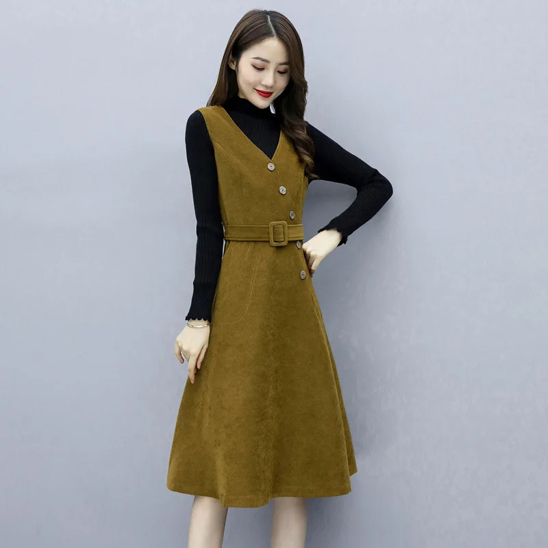 

Dress Woolen Two-Piece Set 2019 Autumn & Winter New Style WOMEN'S Dress Elegant Popular Young-Style Set Skirt Fashion