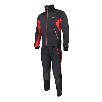 

ARSUXEO Mens Winter Thermal Cycling Jacket Tops+Pants Windproof Breathable
