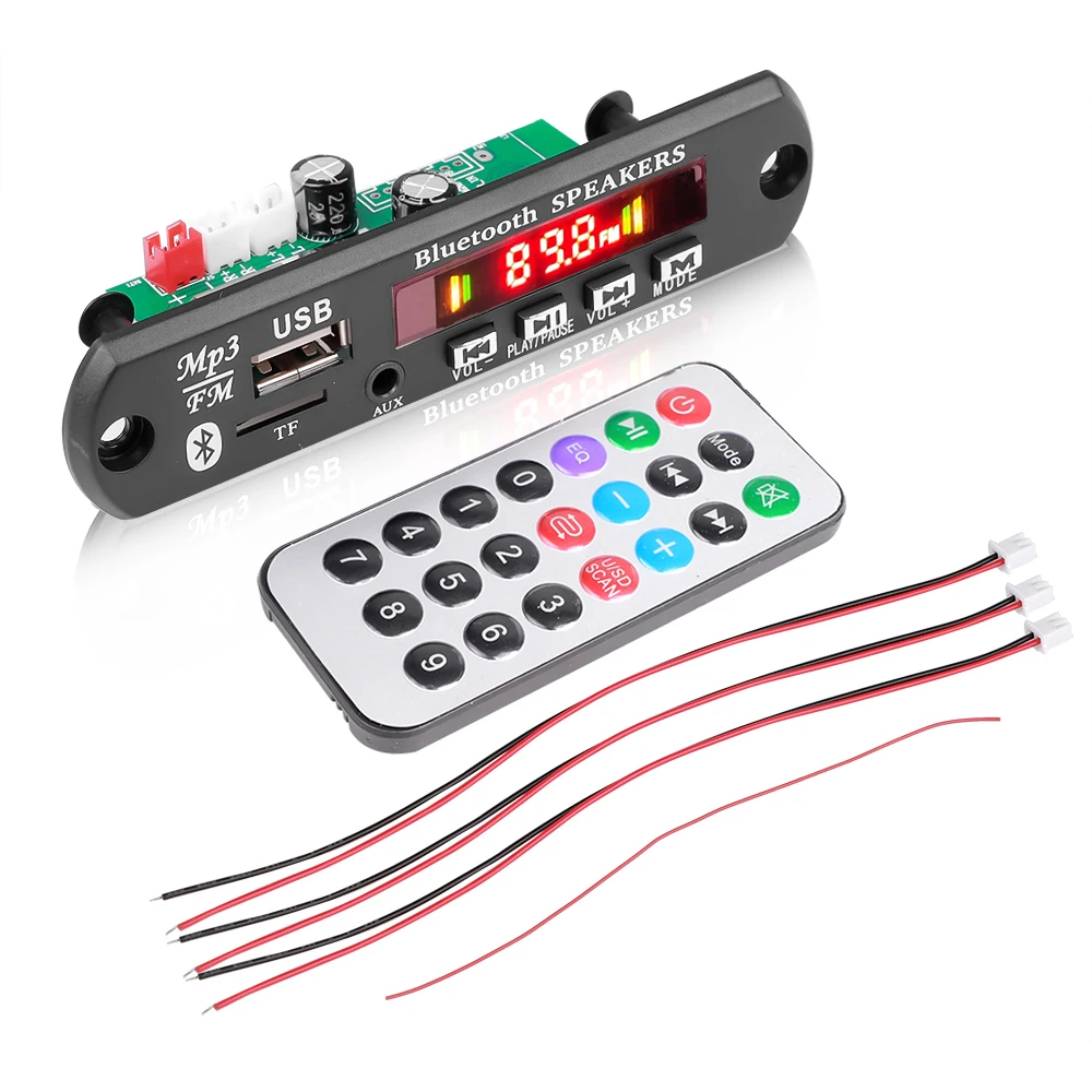 2*40W Amplifier MP3 Player Decoder Board 7-20V Bluetooth 5.0 80W Car FM Radio Module Support TF USB AUX For Speaker Handsfree 