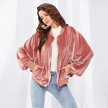 

2019 Autumn Winter Women Warm Thick Long Sleeve Fleece Velvet Jackets Zip Up Punk Streetwear Oversize Outwear Coats with Pockets