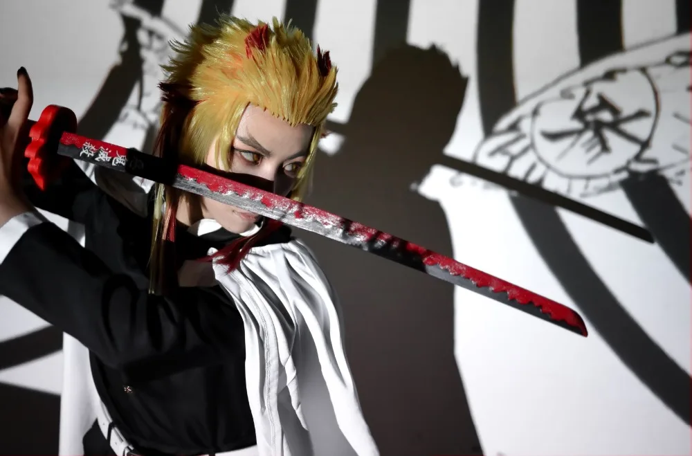 Аниме, Demon Slayer Rengoku kyoujurou, костюмы для косплея, Kimetsu no Yaiba, женские костюмы на Хэллоуин для мужчин и женщин