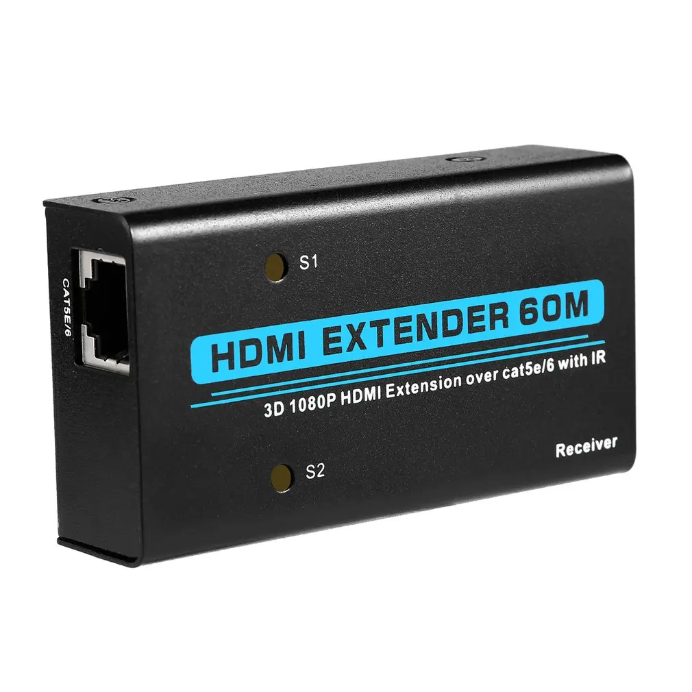 Цифровой hdmi-удлинитель Протокола по одному Cat5e/6 с поддержкой IR 60M HD видео аудио 1080P HDCP совместим с VGA/SVGA/XGA/SXGA/UXGA