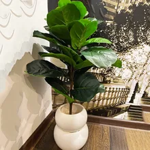 122cm 65cm duże sztuczne Ficus gałąź drzewa tropikalne rośliny fałszywy figowiec bengalski prawdziwy dotyk liści dla domu ślub Offcice Decor