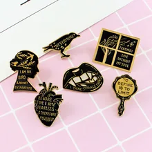 Europe And America Creative Enamel Oil Drop Brooch Lark Heart Lips Mirror WOMEN'S Brooch Collar Brooch