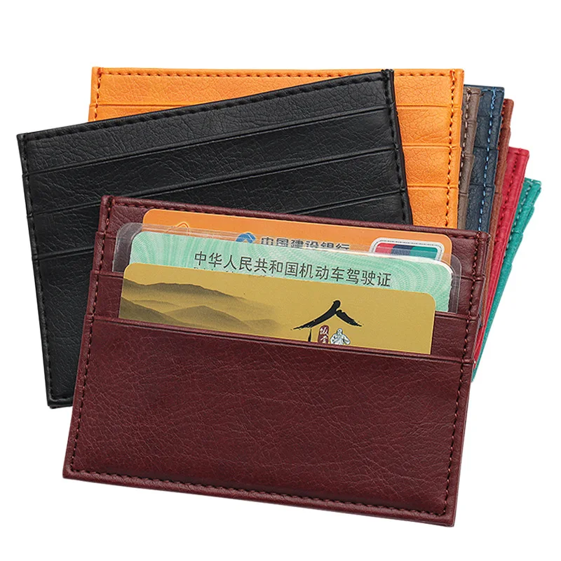 Men PU Leather ID Card Holder Thin Light Bank Credit Cardholders Wallet Multi Slot Slim Unisex Case Pocket Women Pack | Багаж и сумки
