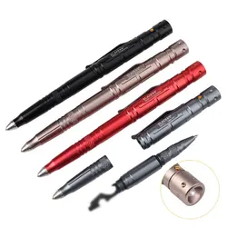 Stylo tactique multifonction, brise vitre d'urgence, lampe de poche, ouvre bouteille, clé, tournevis, outil EDC de survie en plein air, 1 pièce 