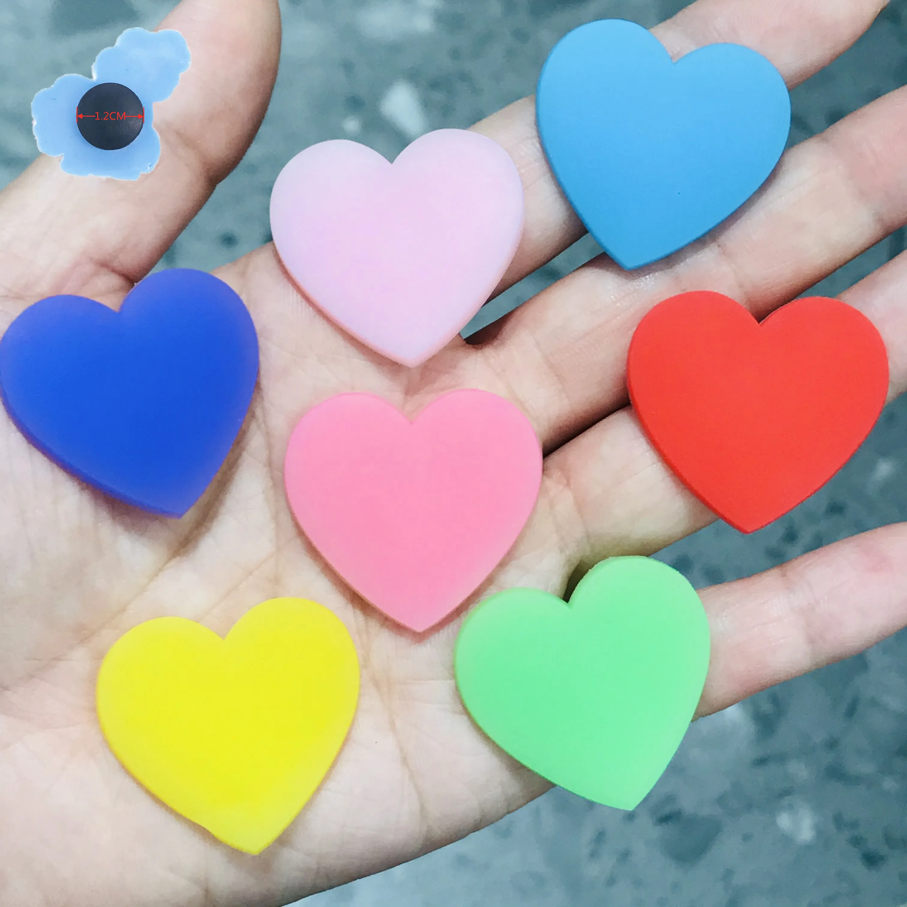 

Colorful 7pcs Heart-shaped Shoe Charms Accessories Cute Garden Shoes Decoration for Wristband Girls X-mas Gift