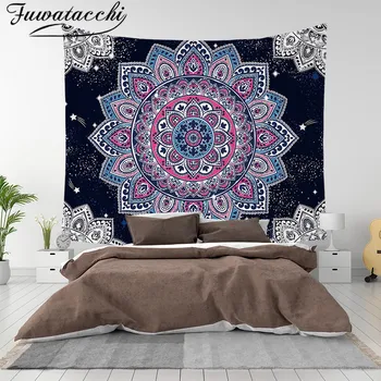 

Fuwatacchi 130*150cm Mandala India Style Tapestry Wall Hangings Polyestry Covers Hippie Wall Cloth Beach Towel Art Decor Carpet