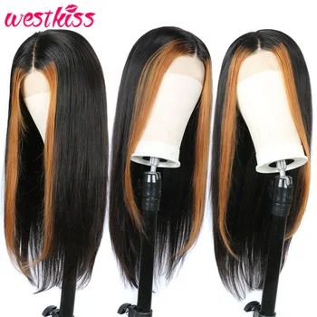 

Highlight Straight Wig 13X4 Lace Front Human Hair Wigs Pre Plucked Frontal Wig For Women Brazilian Hair Wigs West Kiss Hair Remy