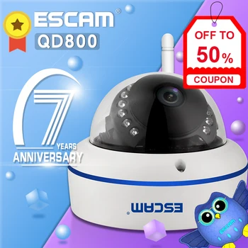 

ESCAM Speed QD800 WIFI 2.0MP ONVIF FHD 1080P P2P Private Cloud Waterproof Security WiFi IP Camera
