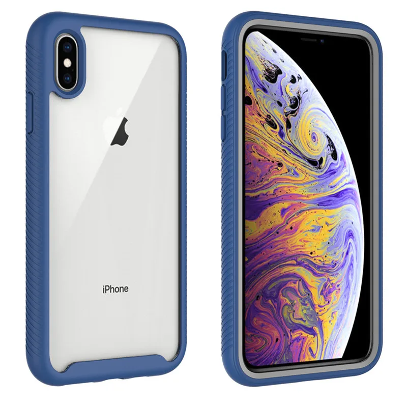 Прозрачный ТПУ чехол для телефона IPhone XS MAX XR 8 7 6 Plus samsung S10 Plus устойчивый к царапинам акриловый верхний и нижний чехол
