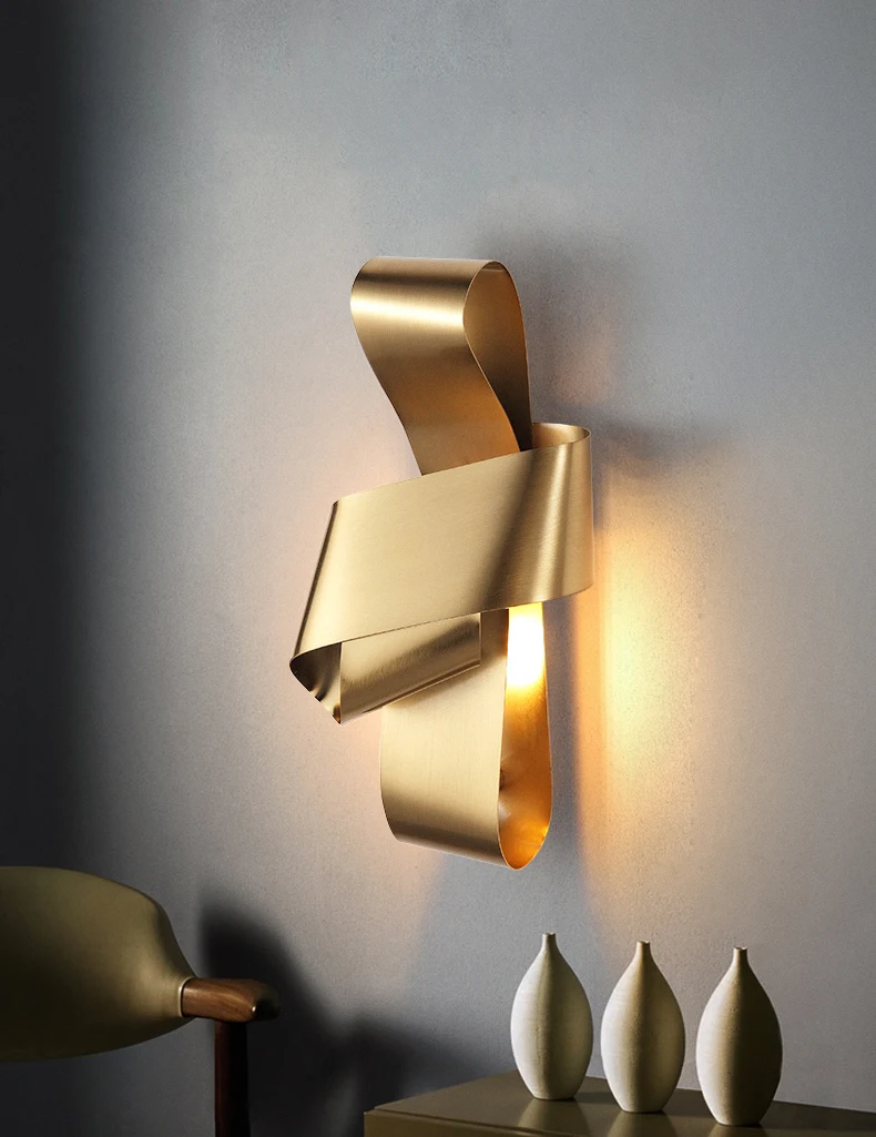 Wall lamp living room light luxury golden Nordic