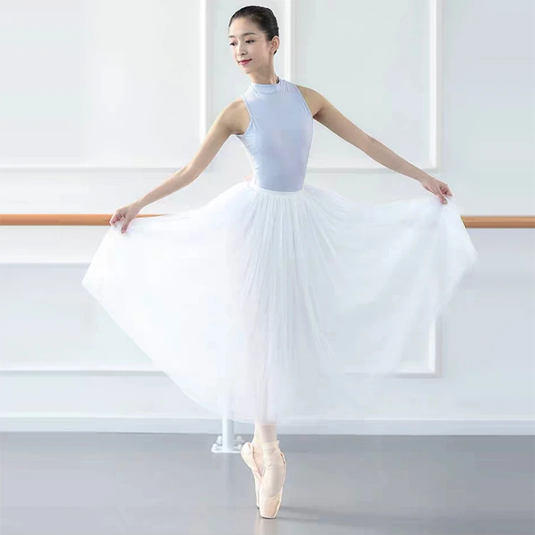 80 см, длинная профессиональная балетная юбка, белая, черная, сетчатая, кружевная, для взрослых, для женщин, балерины, для танцев, эластичная, высокая талия, фатиновые юбки