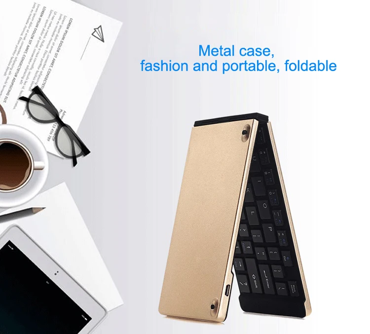 Складная Bluetooth клавиатура портативная Мини Складная Беспроводная клавиатура для iPad Apple iPhone ios Windows Android планшет смартфон