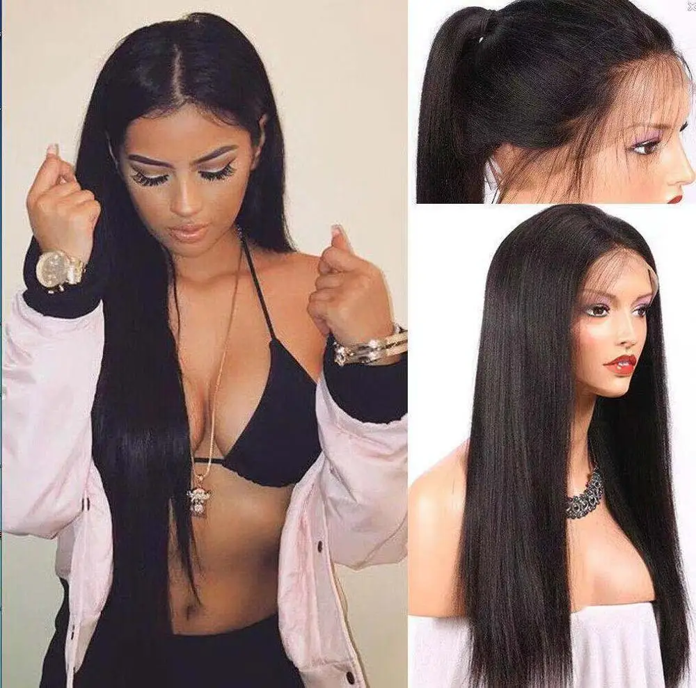 

Straight Lace Front Fiber Hair Wigs 14-26 inch Short Long Lace Frontal Wig 150% Peruvian Hair Wig for Black Women
