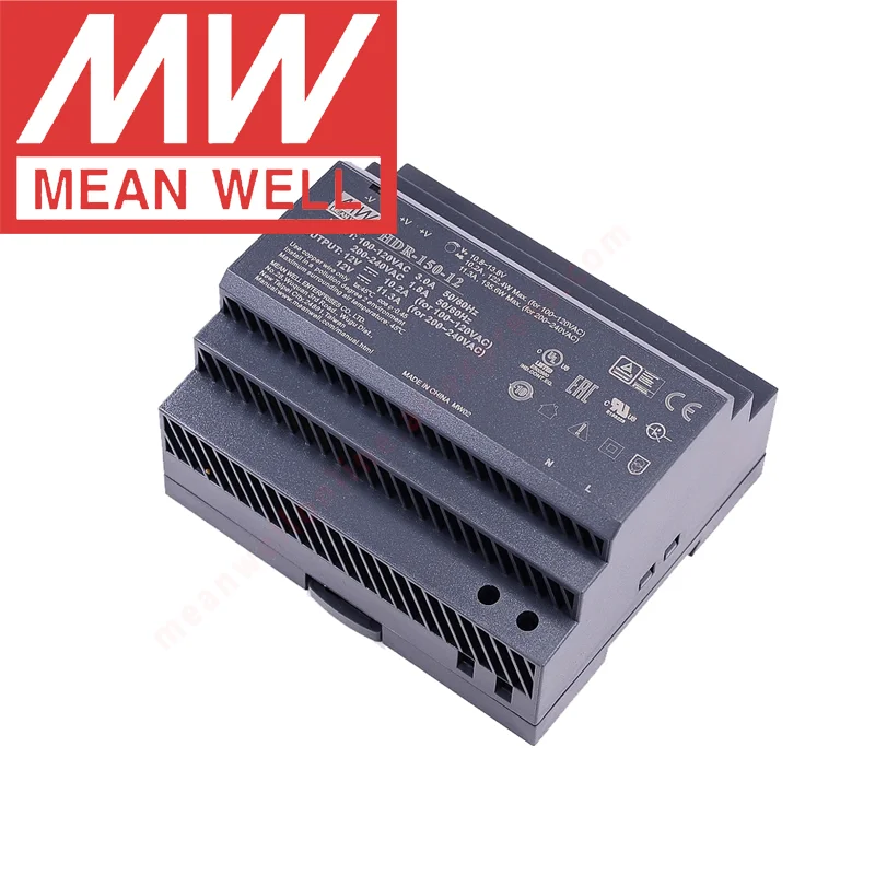 

Original Mean Well HDR-150 series 12v 15v 24v 48v meanwell single output 150w Ultra Slim Step Shape DIN RAIL Power Supply