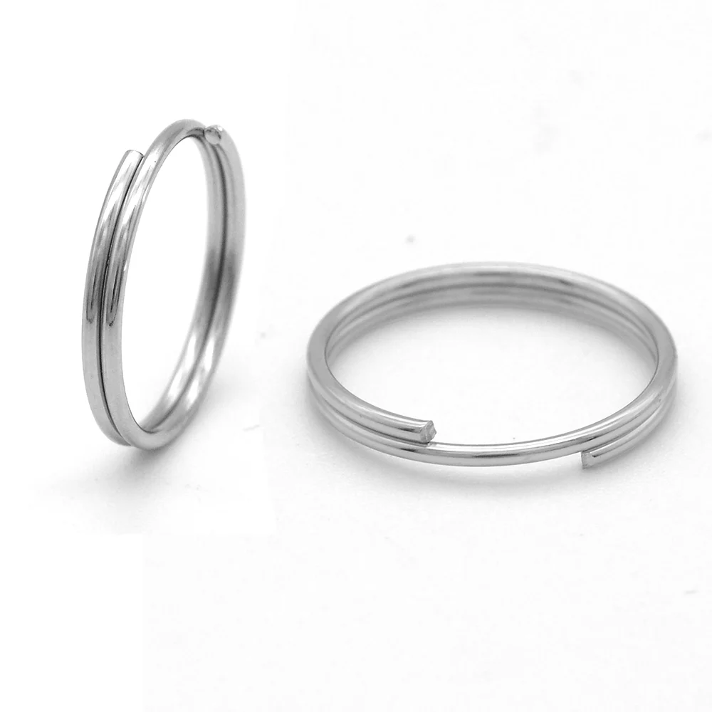 100pcs/lot 316 Stainless Steel Split Ring Wholesale 7mm 8mm 10mm 15mm
