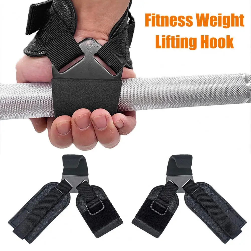 1 Pair Practical Lightweight Weight Lifting Hook Wear Resistant Strong Load Capacity Wrist Strap Hook weight lifting wrist straps weight lifting hooks