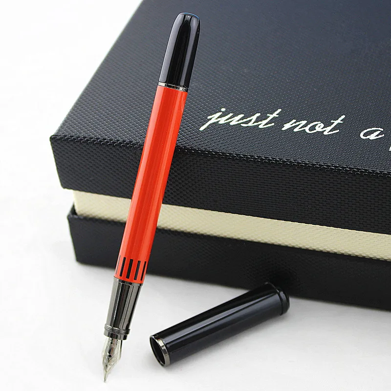 Металлический 0,5 мм перьевая ручка свежий цвет с кожаным пеналом для офиса Бизнес школы практики, оптовая продажа