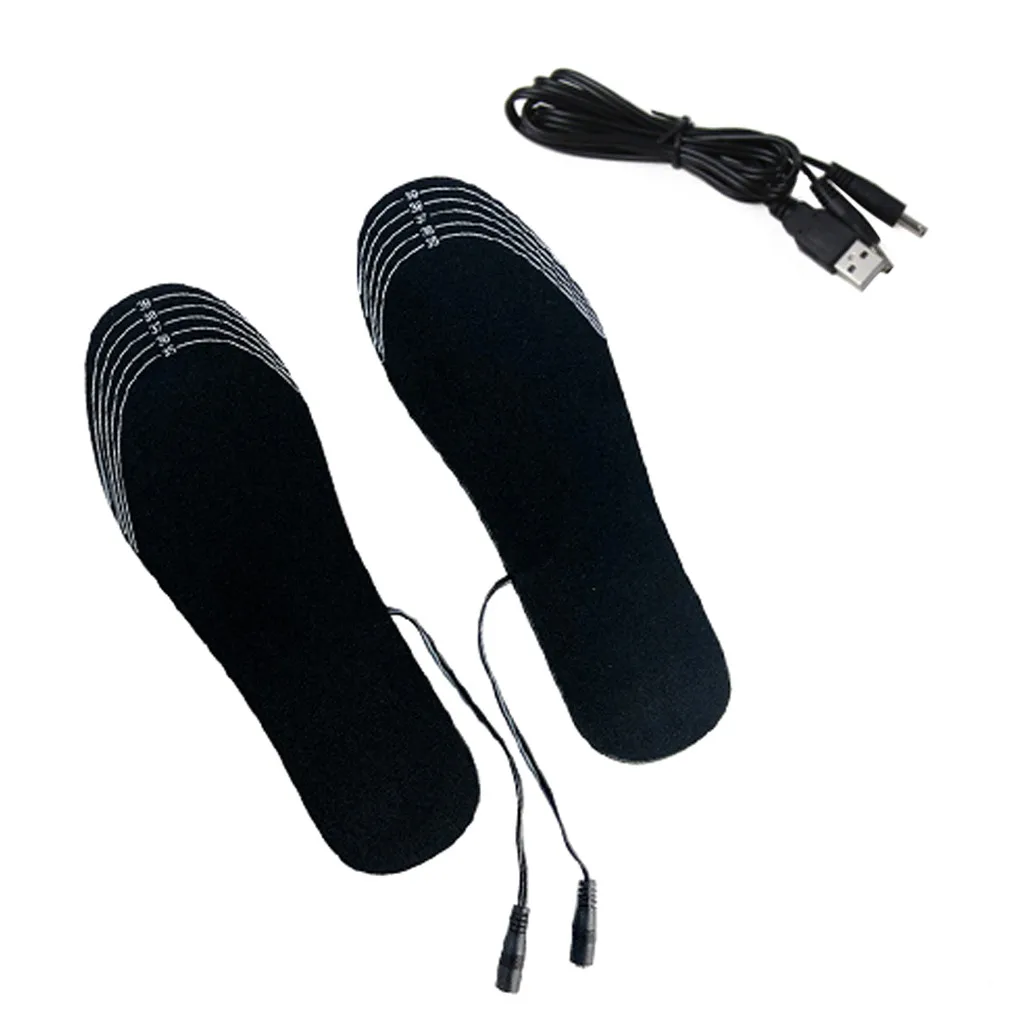 1 пара стельки с подогревом колодки унисекс гетры для ног USB перезаряжаемые ботинки Спорт на открытом воздухе отопление стельки зима теплый# G2