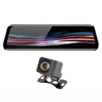 

T11 ADAS Dash Cam 9.66 Inch IPS Touch WDR Car Rearview Mirror DVR Camera 1080p 720p Dual Lens Driving Video Recorder