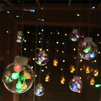 

Wishing Ball Night Light String LED Lamp Curtain Light Christmas Day Decoration Curtain Lampara Home Cafe Restaurant Home Decor