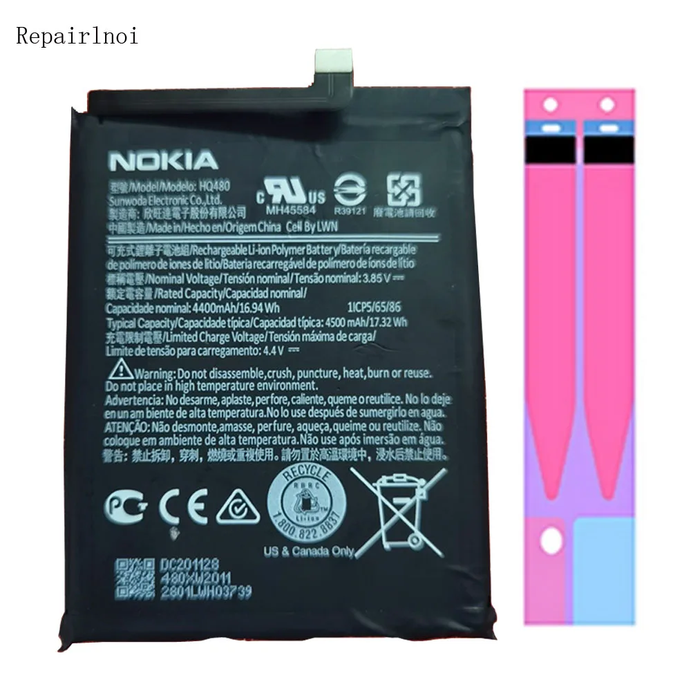 

Mobile 3.8V 4400mAh Battery For Nokia 8.3 5G TA-1243 TA-1251 HQ480 Replacement Li-Polymer Batteries Smart Phone