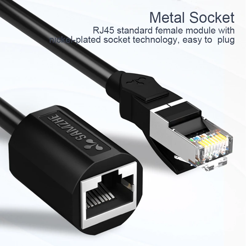 SAMZHE RJ45 Ethernet Удлинительный кабель адаптер CAT 6 сетевые патч корды экранированные