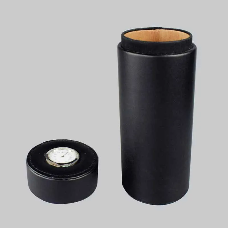Чехол для сигар COHIBA из натуральной кожи и кедрового дерева, Дорожный Чехол для сигар с гигрометром и увлажнителем