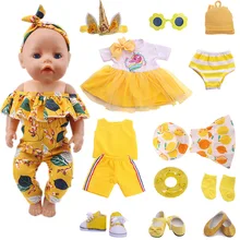 Новая кукольная одежда Желтая серия аксессуары сандалии нижнее белье носки обувь подходит для 18 дюймов и 43 см куклы, поколение, подарок