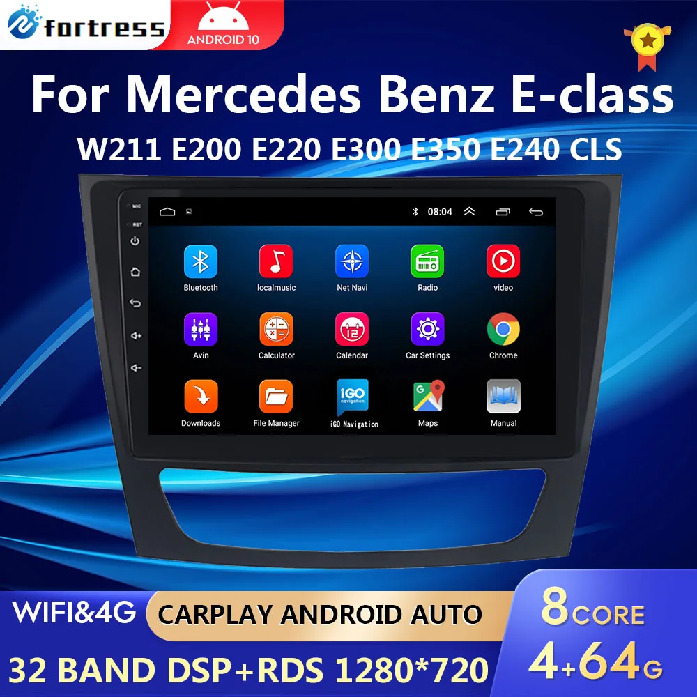Android 10 Car Radio for Mercedes Benz E-class W211 E200 E220 E300 E350 E240 CLS 2002 - 2010 Multimedia Player 2 Din DVD | Автомобили и