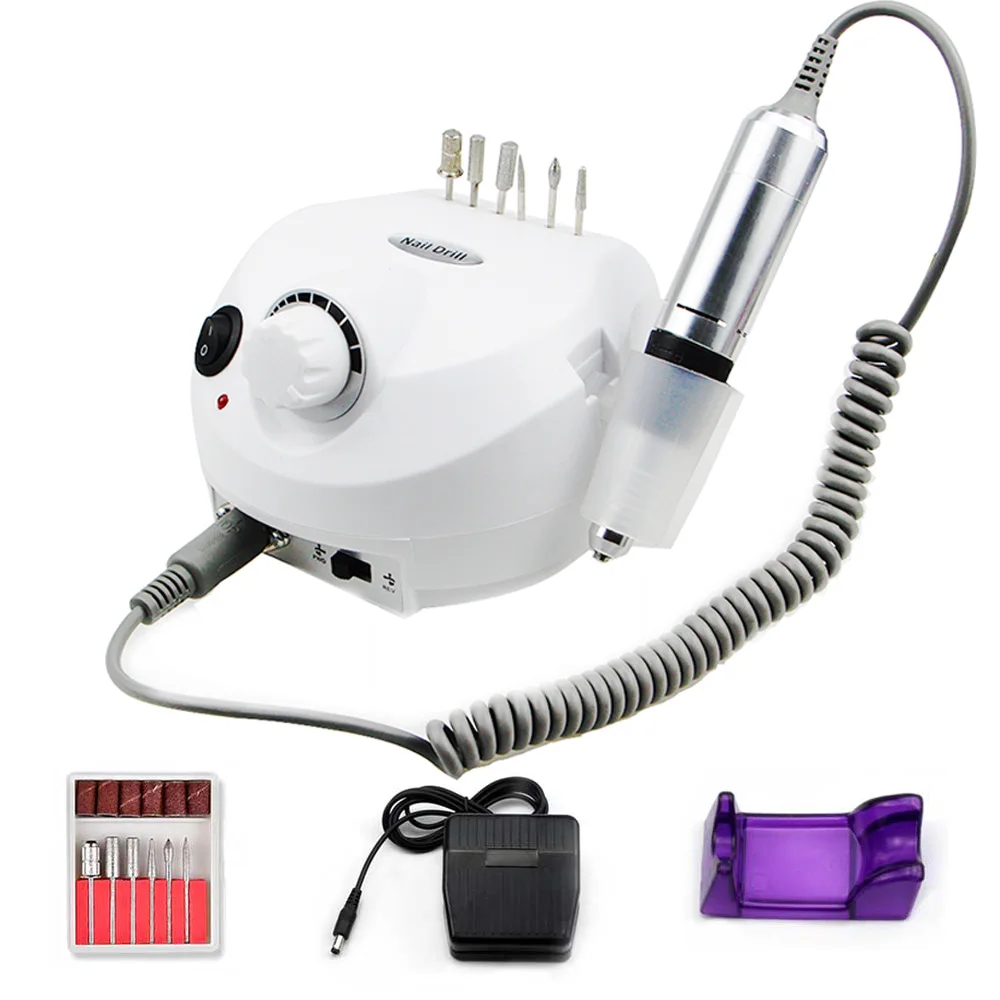 Kaufen Nagel Bohrer Maschine 35000RPM Pro Maniküre Maschine Gerät für Maniküre Pediküre Kit Elektrische Datei mit Cutter Nail art Werkzeug