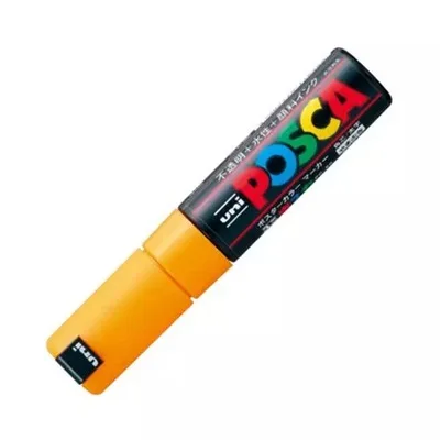 Один кусок Uni Posca PC-8K Краска Маркер-широкий Tip-8mm 15 цветов доступны Рисунок плакат реклама граффити ручка - Цвет: Цвет: желтый