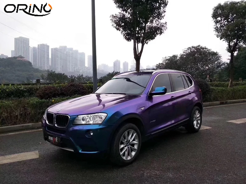 Gloss Pearl Chameleon Purple Green Vinyl Film Wrap-4