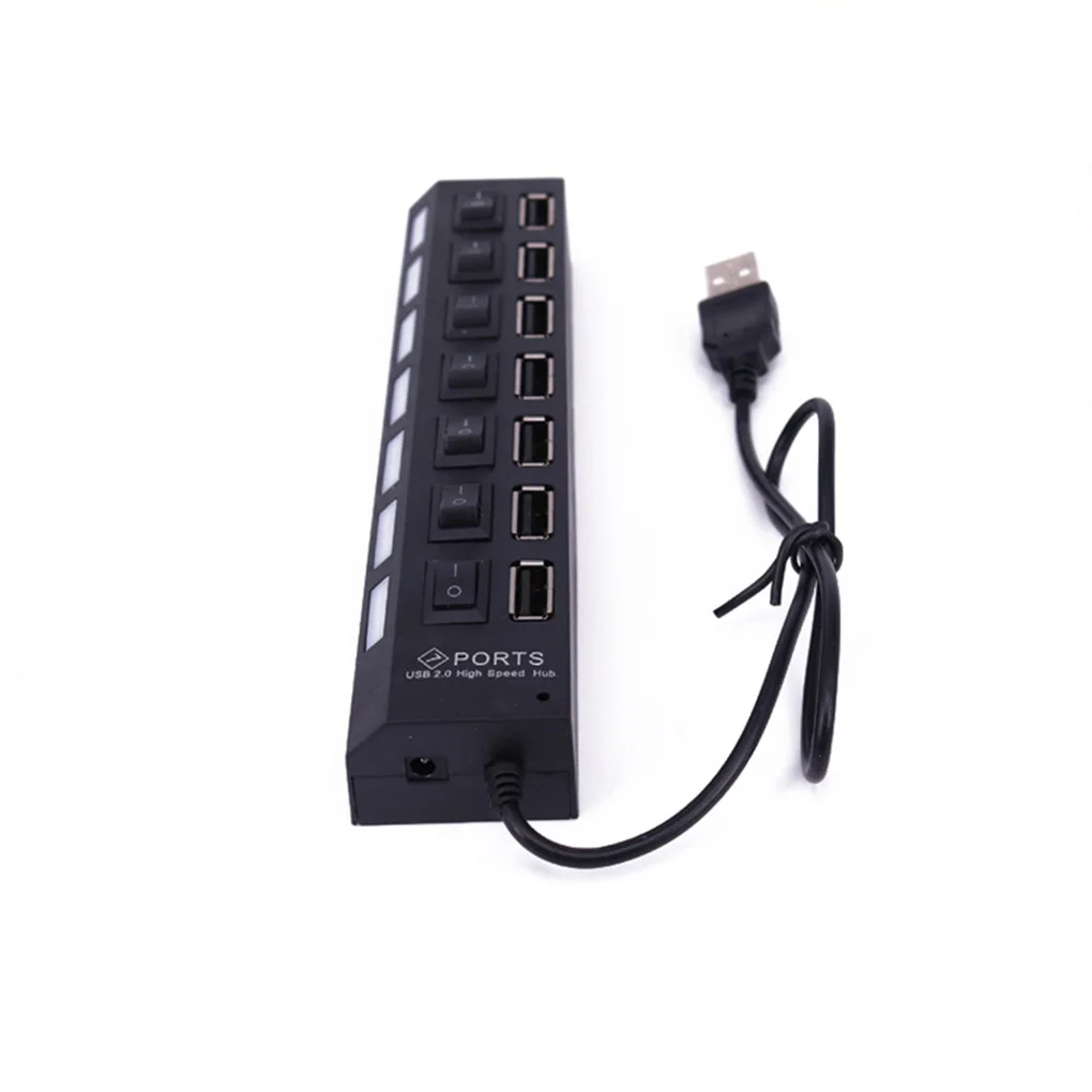 Микро USB концентратор 2,0 Мульти USB 7 портов высокоскоростной usb-порт переключатель разветвитель ПК Компьютерные аксессуары