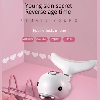 

3 Colors LED Photon Beauty Neck Facia Massager Heating Face Lifting Remove Neck Wrinkle USB Magnetic Therapy Skin Care Tool
