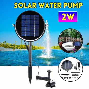 

2W Solar Power Water Pond Pump Home Garden Outdoor Submersible Pump Waterfall Water Fountain Bird Bath Pond Pool Solar Pump Set