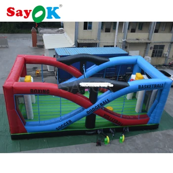 

11.5m/38ft Giant Multifunction Inflatable Field for Boxing Soccer Dodgeball Basketball Volleyball Playing Inflatable Court Games
