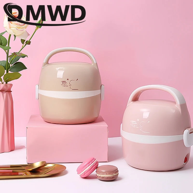 Мини рисоварка DMWD термоварка для еды Ланч бокс бенто с электрическим подогревом 2