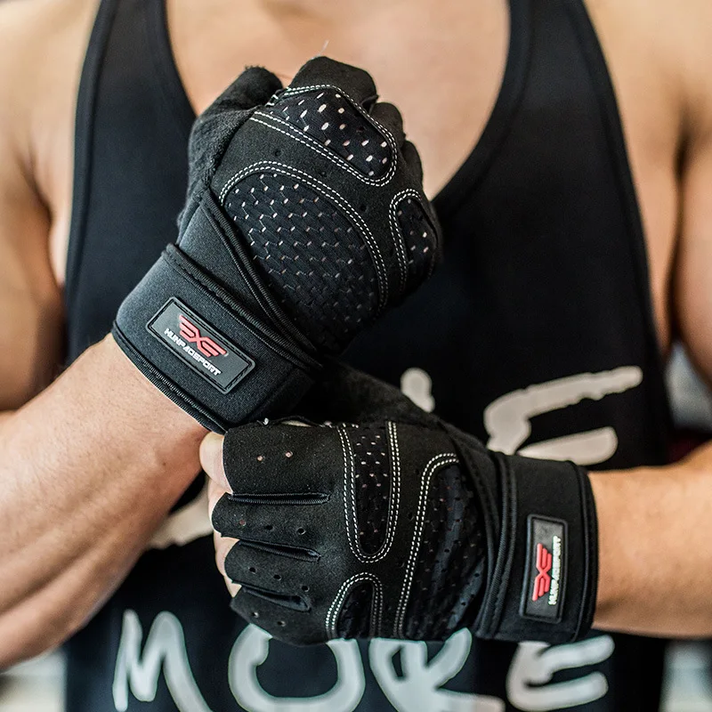 

Xun pao New Style Weightlifting Hand Guard Half Finger Anti-slip Fitness Gloves Outdoor Sports Breathable Cycling Gloves Customi