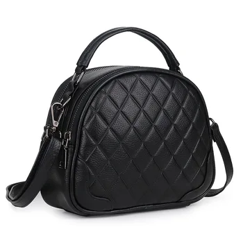 

Messenger bag women 2020 new leather Lingge handbag simple head layer cowhide square bag shoulder bag purses crossbody