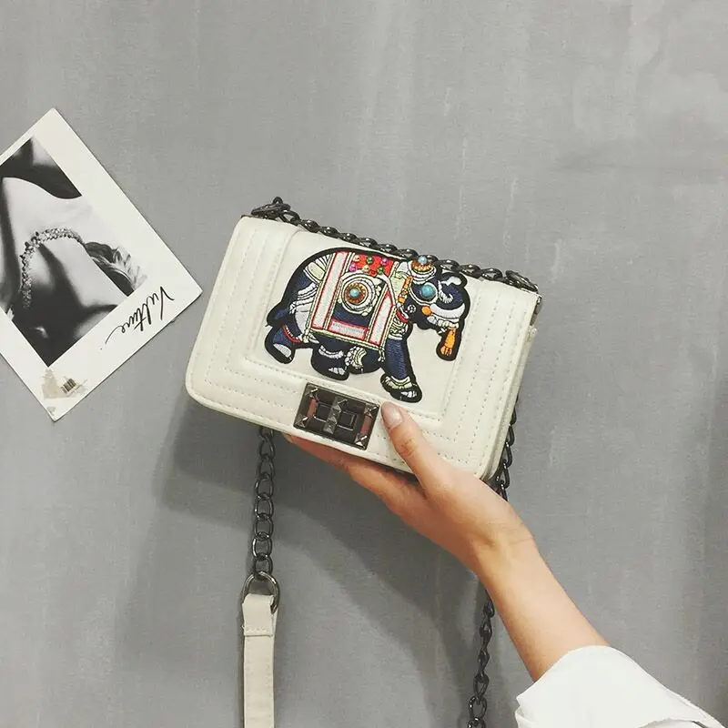 

2018 Summer New Pu Chain Bag Single Shoulder Bag Fashion Small Square Bag Simple Lady Oblique Satchel Handbag Women Bag