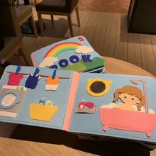 Planche 3D lavable pour bébé occupé, livre d'histoire pour tout petits, apprentissage précoce, habitudes d'éducation, jouets de développement des connaissances