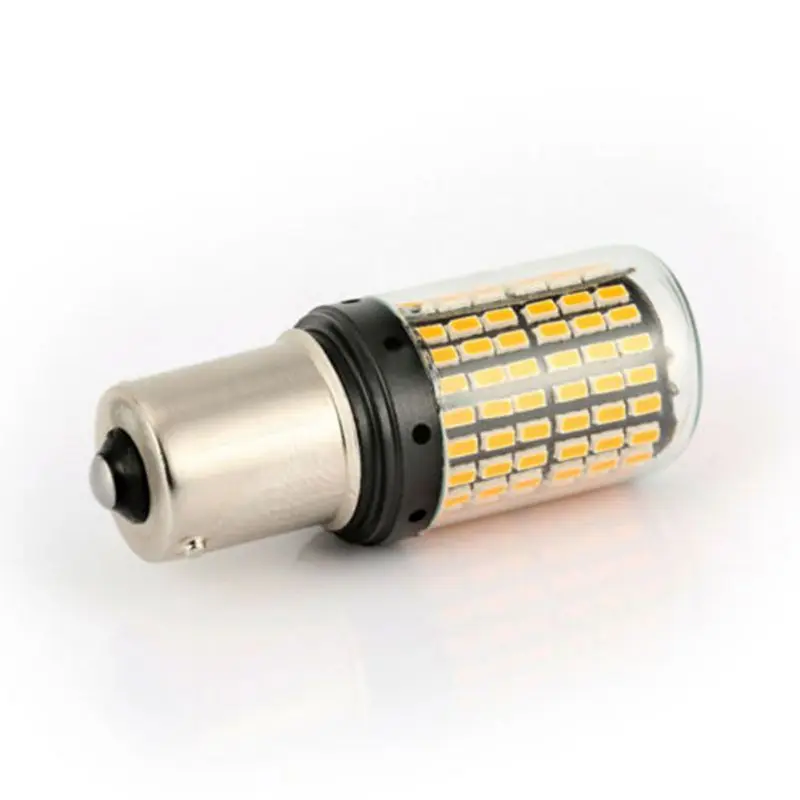 Автомобильный светодиодный 2 шт. T20 7440 W21W 144smd W21W 7440 Водонепроницаемый Автомобильный светодиодный автомобильный световой сигнал передний свет сигнальная Поворотная лампа свет - Цвет: 144smd BA15S P21W