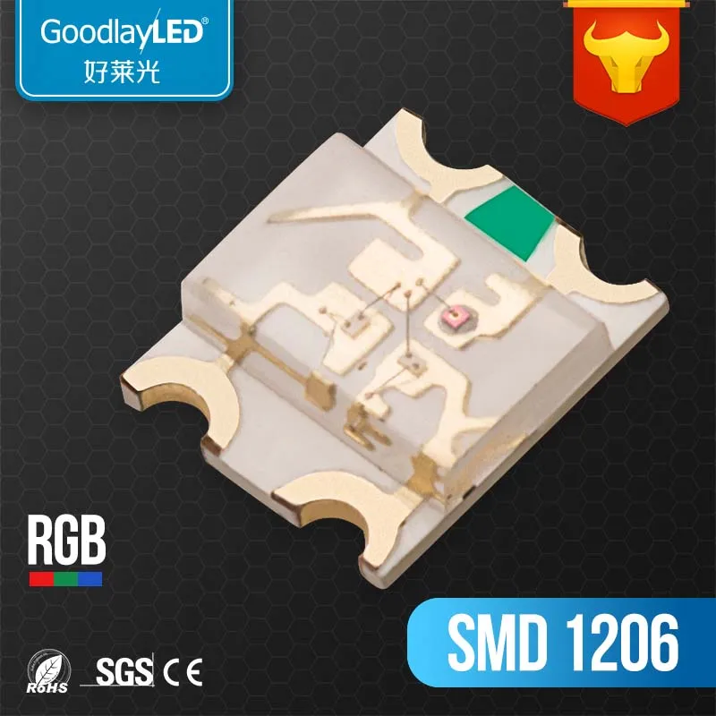 Горячая Распродажа с фабрики новых технологий цветной чип 1206 ti SMD светодиодный светильник совместимый CE и